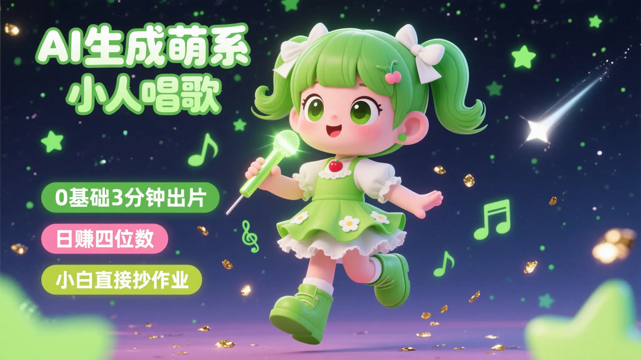 AI生成萌系小人唱歌!0基础3分钟出片,28个作品涨粉8.9万,日赚四位数,小白直接抄作业-创业猫 AI生成萌系小人唱歌!0基础3分钟出片,28个作品涨粉8.9万,日赚四位数,小白直接抄作业-创业猫