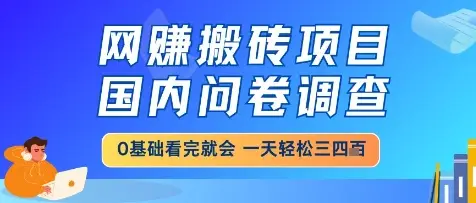 网创搬砖项目,国内问卷调查,小白轻松上手,一天三四张的也不难,干就完了【揭秘】-创业猫 网创搬砖项目,国内问卷调查,小白轻松上手,一天三四张的也不难,干就完了【揭秘】-创业猫