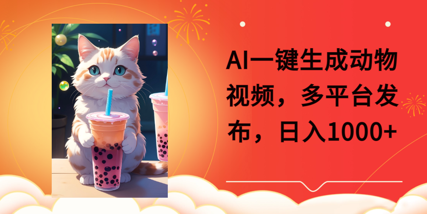AI一键生成动物搞笑视频,多平台发布,轻松破千万播放,日入2000+,小白轻松上手-创业猫 AI一键生成动物搞笑视频,多平台发布,轻松破千万播放,日入2000+,小白轻松上手-创业猫