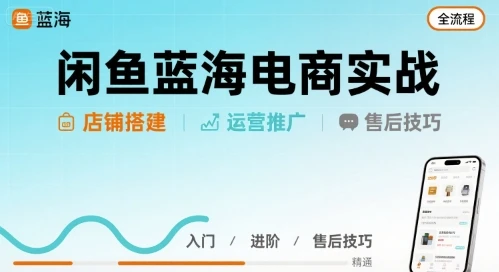 【精】闲鱼蓝海电商实战,店铺搭建运营售后全流程-项目资料商城