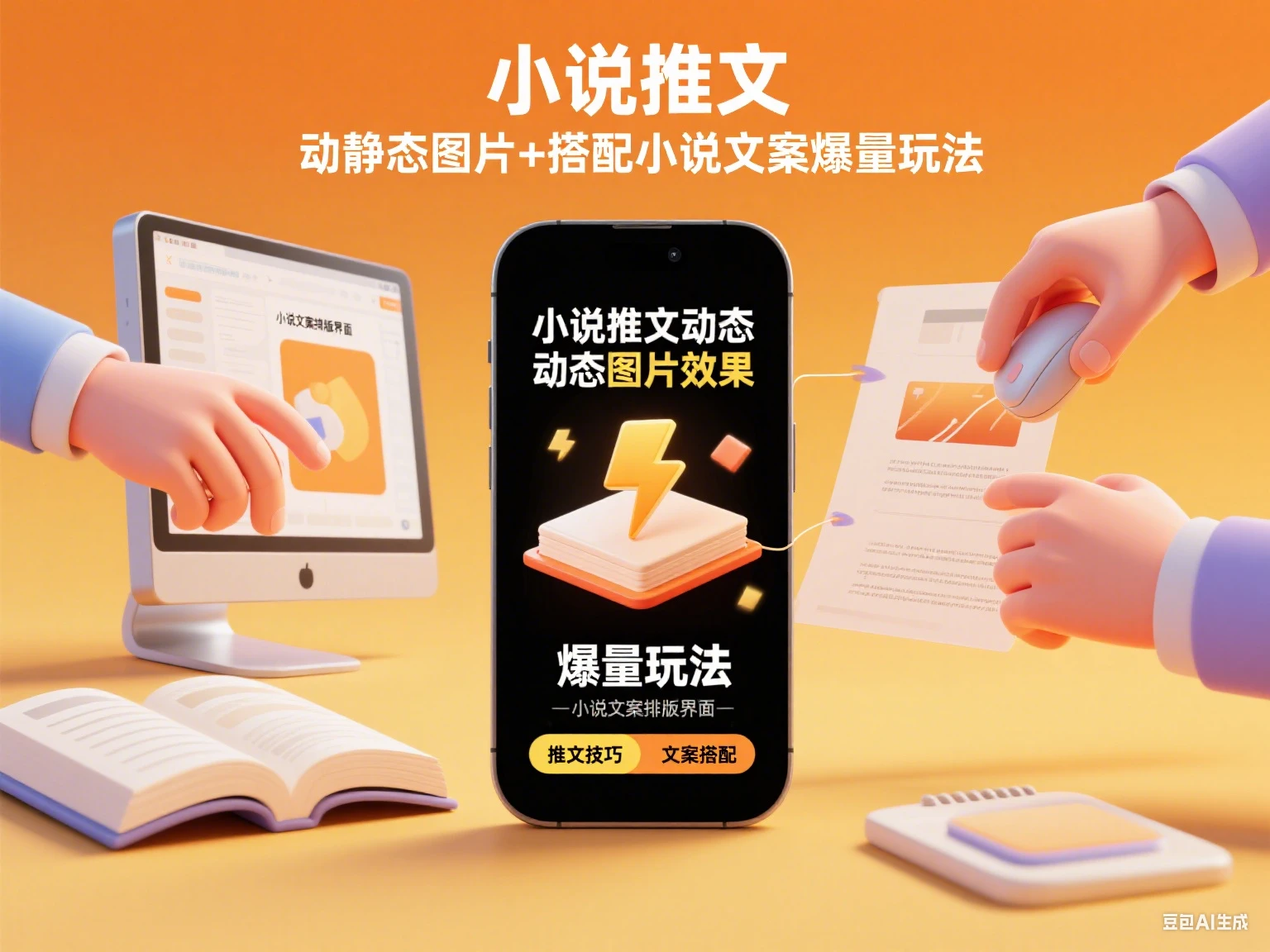 小说推文 动静态图片+搭配小说文案爆量玩法-项目资料商城