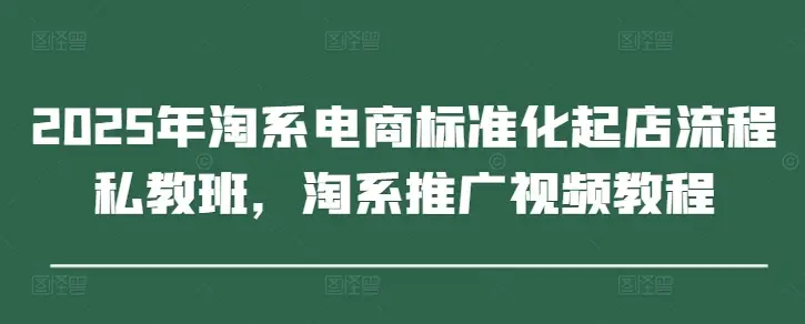 2025年淘系电商标准化起店流程私教班，淘系推广视频教程-项目资料商城