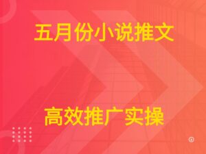 五月份小说推文 高效推广实操-项目资料商城