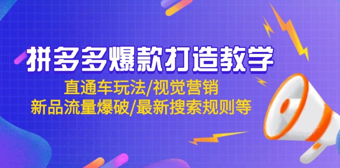拼多多爆款打造教学：直通车玩法/视觉营销/新品流量爆破/最新搜索规则等-项目资料商城