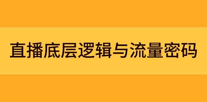 直播底层逻辑与流量密码：定位模型+案例拆解，急速流承接与数据优化全攻略-项目资料商城