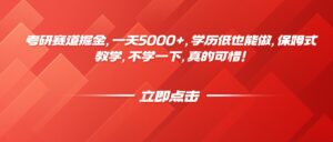 考研赛道掘金，一天5000+，学历低也能做，保姆式教学，不学一下，真的可惜！-项目资料商城