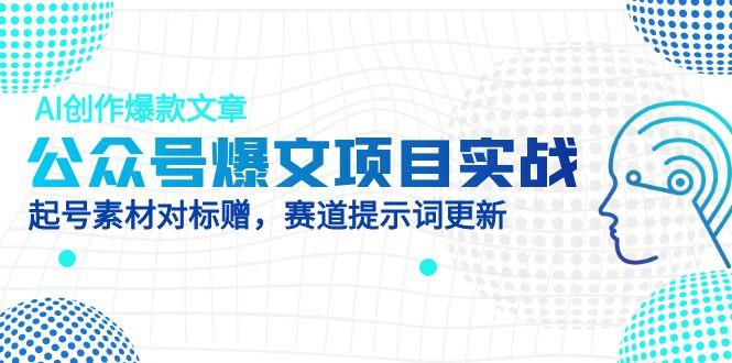 公众号爆文项目实战，AI创作爆款文章，起号素材对标赠(附赛道AI提示词-项目资料商城
