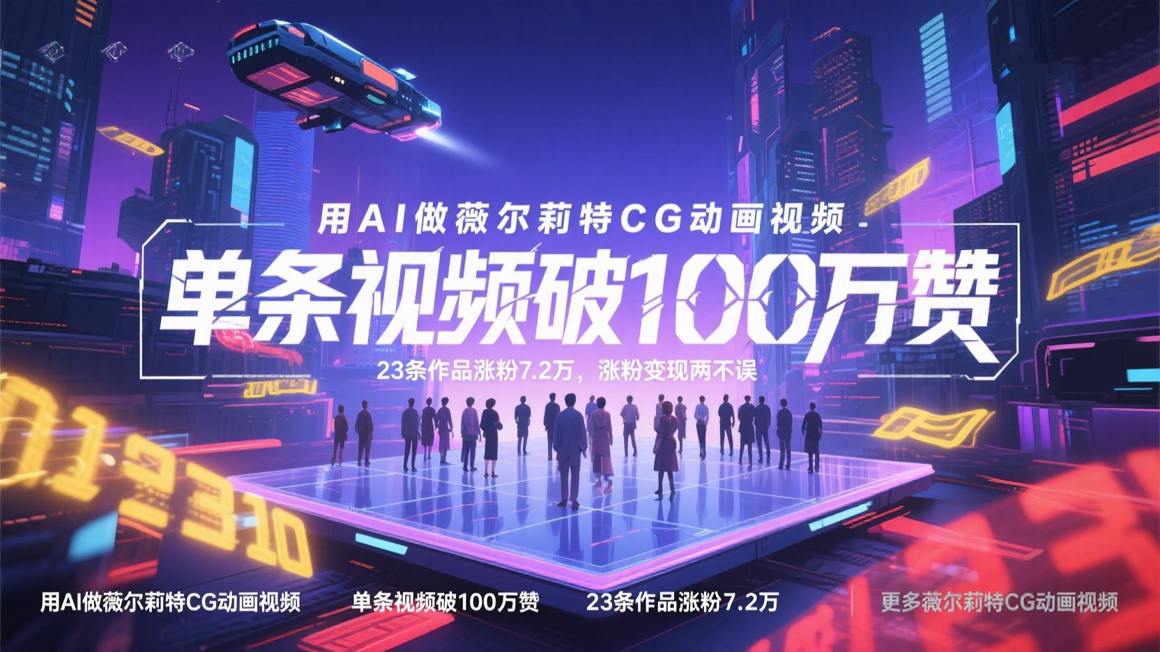 用AI做薇尔莉特CG动画视频，单条视频破100万赞，23条作品涨粉7.2万，涨粉变现两不误-项目资料商城