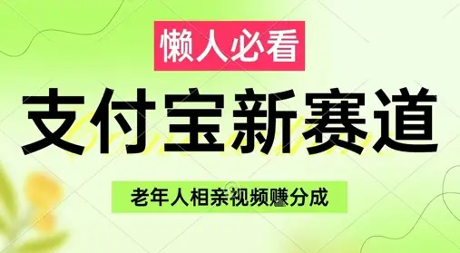 支付宝新赛道，利用老年人相亲视频，挣分成收益，轻松月入过W，操作简单-项目资料商城
