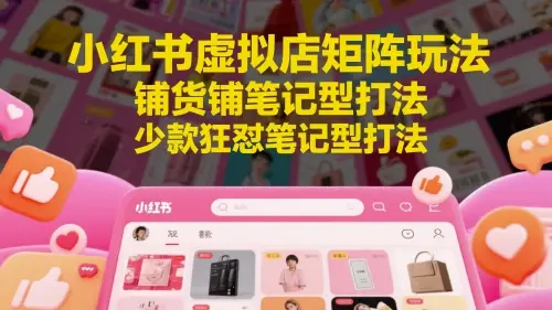 小红书虚拟店矩阵玩法，铺货铺笔记型打法，少款狂怼笔记型打法-项目资料商城