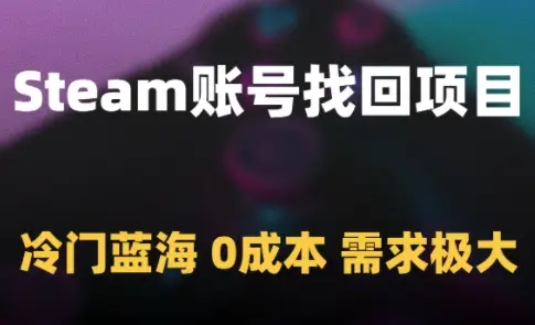 Steam账号找回项目，冷门蓝海，0成本，需求极大-项目资料商城