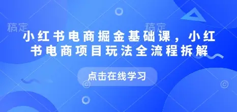 小红书电商掘金课，小红书电商项目玩法全流程拆解(更新5月)-项目资料商城