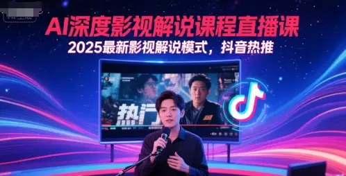 AI深度影视解说课程直播课，2025最新影视解说模式，抖音热推-项目资料商城