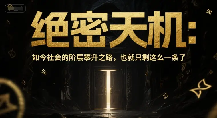 付费文章：绝密天机：如今社会的阶层攀升之路，也就只剩这么一条了-项目资料商城