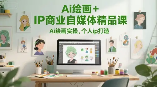 Ai绘画+IP商业自媒体精品课，Ai绘画实操，个人ip打造-项目资料商城