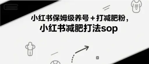 小红书保姆级养号+打减肥粉，小红书减肥打法sop-项目资料商城