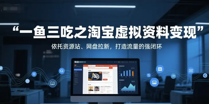 一鱼三吃之淘宝虚拟资料变现，依托资源站、网盘拉新，打造流量的强闭环-项目资料商城
