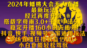 蟠桃大会无人直播，搭载字母雨3.0+干扰手法5.0,稳定开播160小时无违规，单场直播狂撸收益1500-项目资料商城