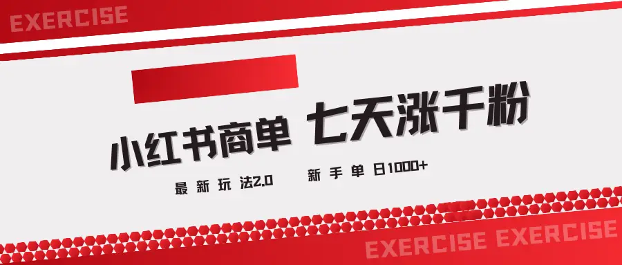 小红书商单2.0最新玩法，3天涨千粉单日1000+-项目资料商城