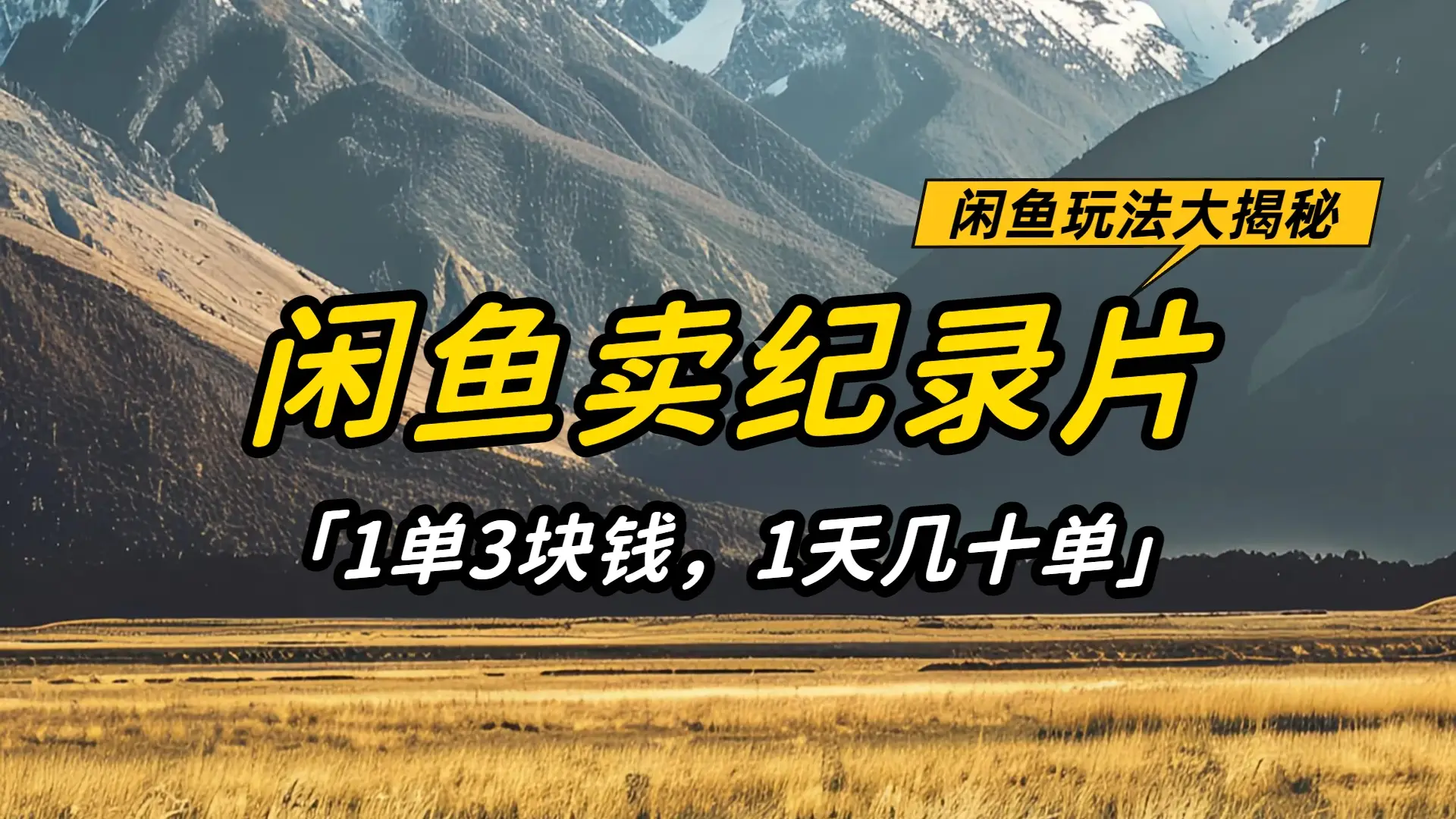 闲鱼卖纪录片1单3块钱，1天几十单，项目稳定有潜力-项目资料商城