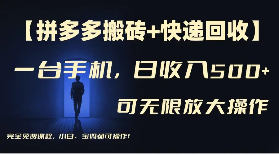 快递回收淘金，长期项目，人人可做，单号保底30-50+，个人工作室可放大-项目资料商城