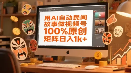 用AI自动民间故事做视频号，100%原创，矩阵日入1k+-项目资料商城