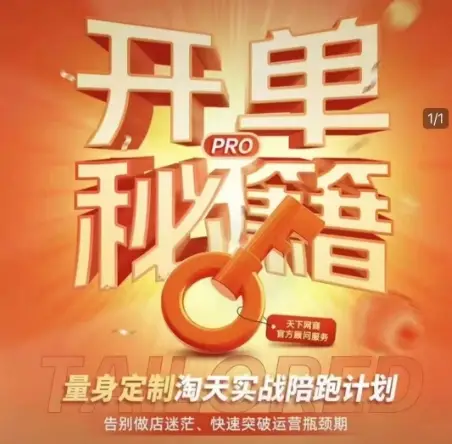 淘宝开单秘籍PRO，量身定制淘天实战陪跑计划，告别做店迷茫、快速突破运营瓶颈期(更新6月)-项目资料商城