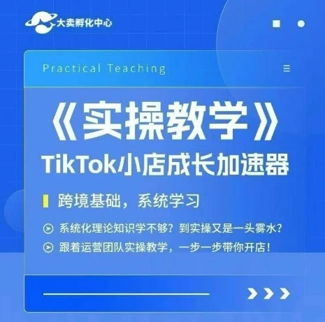 【精】大卖家孵化中心TikTok实操课，TikTok小店成长加速器，跨境基础系统学习，一步一步带你开店-项目资料商城