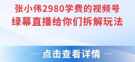 【精】张小伟2980付费额视频号绿幕直播给你们拆解玩法-项目资料商城