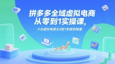 【精】拼多多全域虚拟电商从零到1实操课，小白虚拟电商从0到1实操到精通-项目资料商城