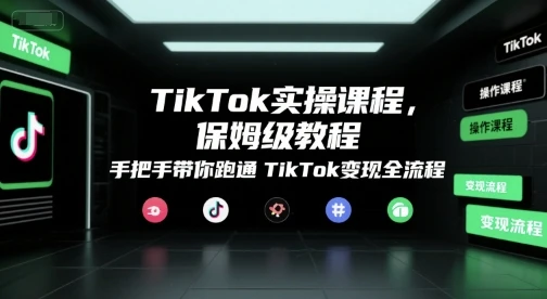 【精】TikTok实操课程，保姆级教程，手把手带你跑通TikTok变现全流程-项目资料商城