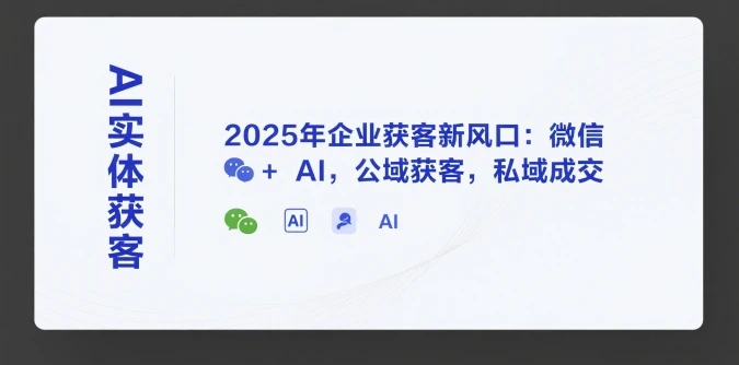 【精】AI实体获客，2025年企业获客新风口：微信+ AI，公域获客，私域成交-项目资料商城