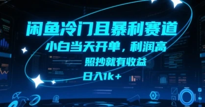 闲鱼冷门且暴利赛道，小白当天开单，利润高，照抄就有收益，日入1k+【揭秘】-项目资料商城