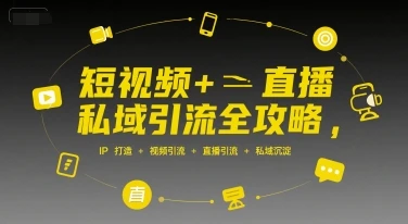 【精】短视频+直播私域引流全攻略，IP打造 +视频引流 +直播引流 +私域沉淀-项目资料商城