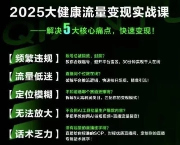 【精】大健康流量全域新增长8.0，三月底线下课视频，大健康万亿蓝海，从类目突围到模式迭代-项目资料商城