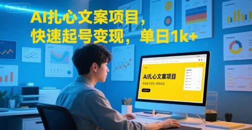 AI扎心文案项目，快速起号变现，单日1k+-项目资料商城