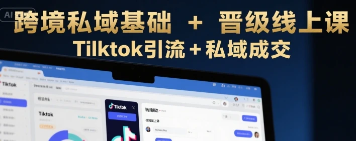 【精】跨境私域基础+晋级线上课，Tilktok引流+私域成交-项目资料商城