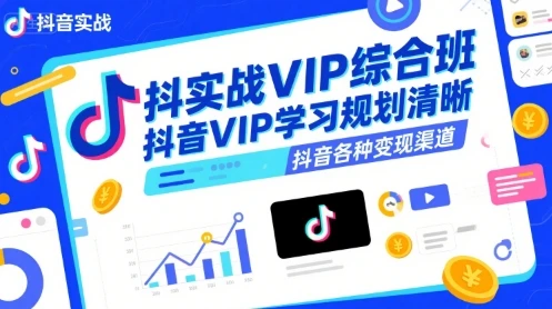 【精】抖音实战VIP综合班，抖音VIP学习规划请晰抖音各种变现渠道-项目资料商城