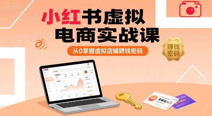 【精】小红书虚拟电商实战课，从0掌握虚拟店铺賺钱密码-项目资料商城