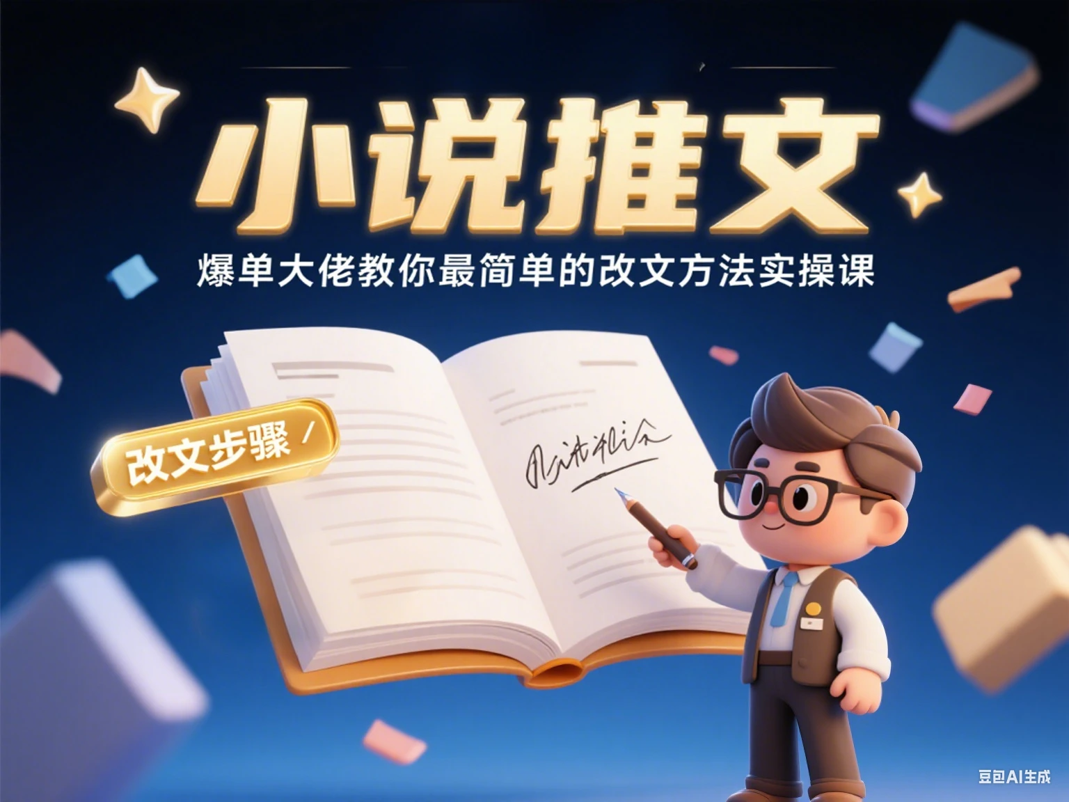 小说推文  爆单大佬教你最简单的改文方法实操课-项目资料商城