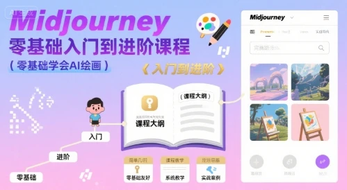 【精】midjourney零基础入门到进阶课程，零基础学会AI绘画-项目资料商城