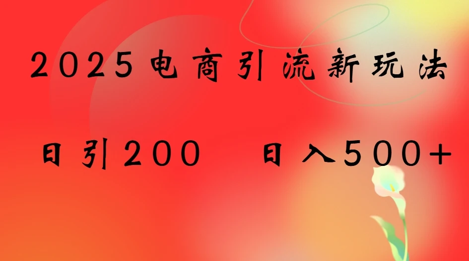2025电商引流新玩法，日引200 日入500+-项目资料商城