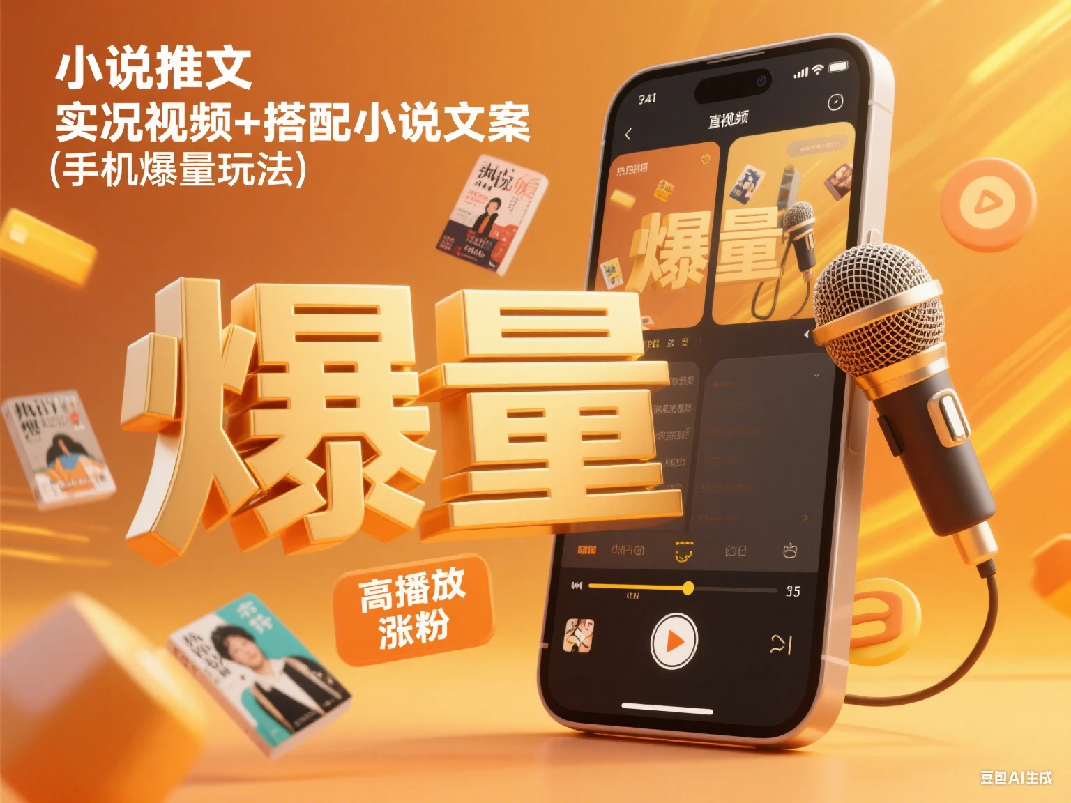 小说推文 实况视频+搭配小说文案（手机爆量玩法）-项目资料商城