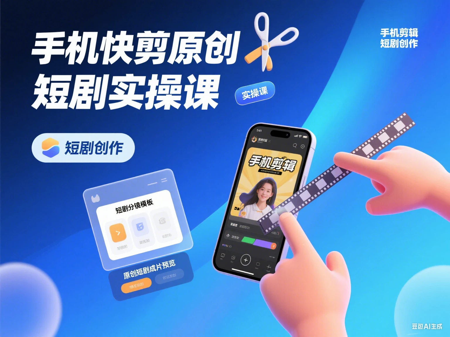 手机快剪原创短剧实操课-项目资料商城
