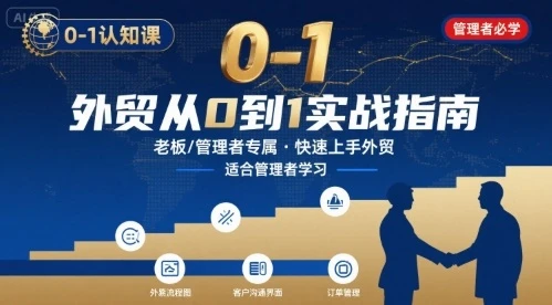 【精】外贸如何快速0-1认知课-适合内贸转外贸的老板，管理者学习-项目资料商城