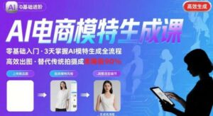 【精】AI模特进阶课程，0基础高效生成逼真电商模特图-项目资料商城