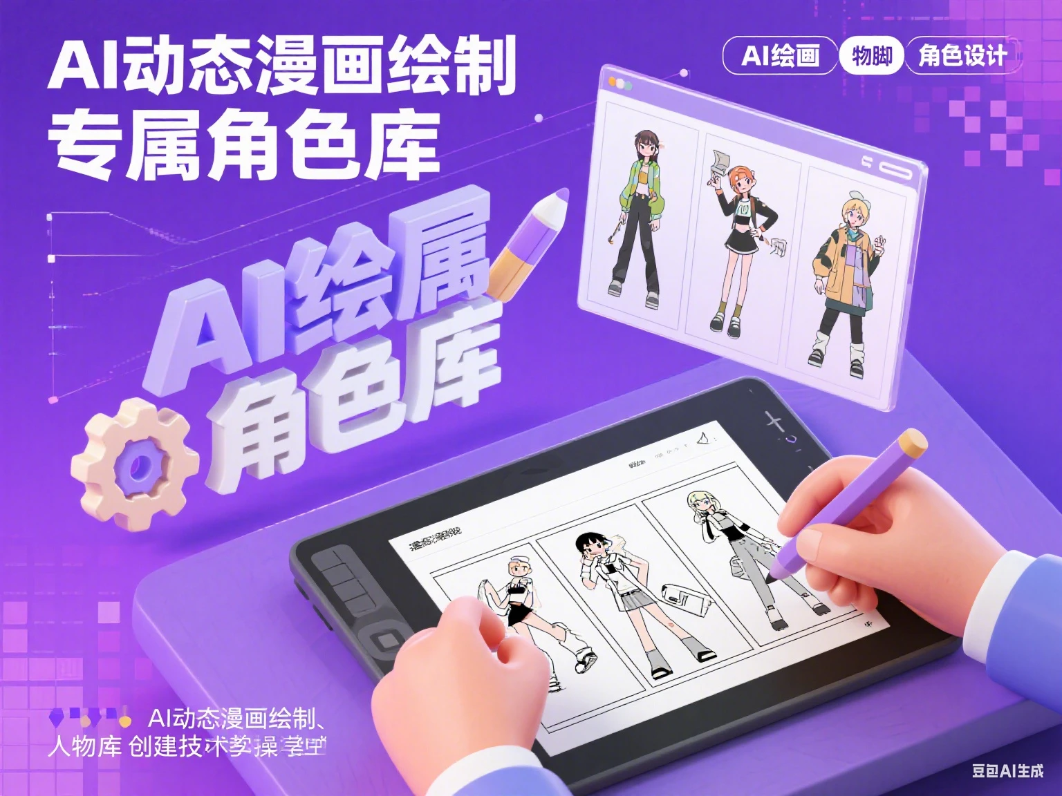 AI动态漫画绘制专属人物脚色库实操课-项目资料商城