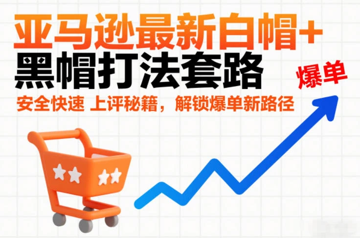 亚马逊最新白帽+黑帽打法套路，安全快速上评秘籍，解锁爆单新路径-项目资料商城
