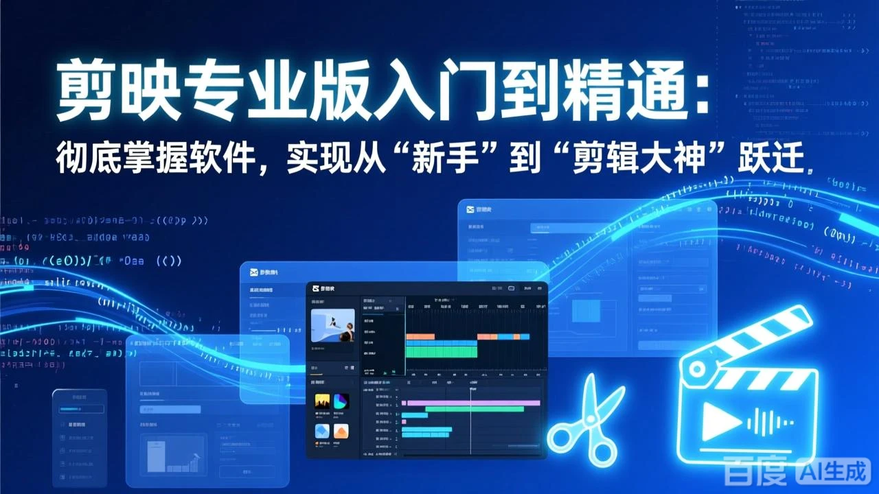 【精】剪映专业版入门到精通：彻底掌握软件，实现从“新手”到“剪辑大神”跃迁-项目资料商城