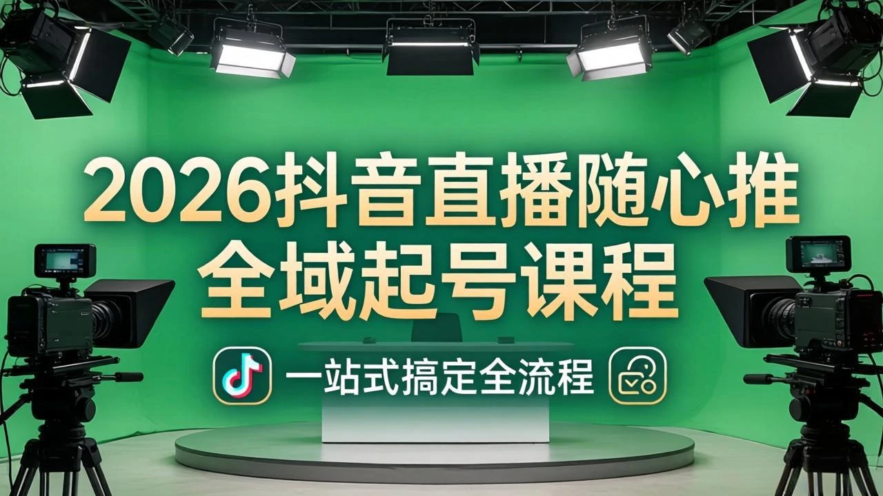 【精】2026抖音直播随心推全域起号课程：一站式搞定直播起号、稳号、放量全流程(更新4月-项目资料商城
